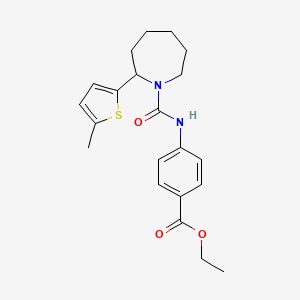 molecular formula C21H26N2O3S B5121271 ethyl 4-({[2-(5-methyl-2-thienyl)-1-azepanyl]carbonyl}amino)benzoate 