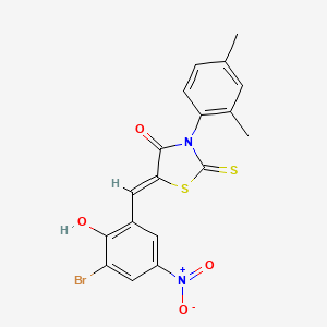 molecular formula C18H13BrN2O4S2 B5121279 5-(3-bromo-2-hydroxy-5-nitrobenzylidene)-3-(2,4-dimethylphenyl)-2-thioxo-1,3-thiazolidin-4-one 