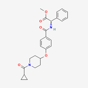 molecular formula C25H28N2O5 B5121285 methyl (2S)-[(4-{[1-(cyclopropylcarbonyl)-4-piperidinyl]oxy}benzoyl)amino](phenyl)acetate 