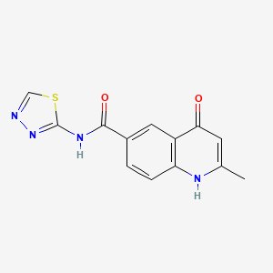 molecular formula C13H10N4O2S B5121293 4-hydroxy-2-methyl-N-1,3,4-thiadiazol-2-yl-6-quinolinecarboxamide 