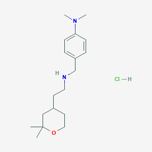 molecular formula C18H31ClN2O B5121301 [4-(dimethylamino)benzyl][2-(2,2-dimethyltetrahydro-2H-pyran-4-yl)ethyl]amine hydrochloride 
