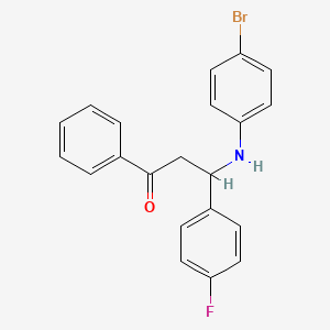 molecular formula C21H17BrFNO B5121320 3-[(4-bromophenyl)amino]-3-(4-fluorophenyl)-1-phenyl-1-propanone 
