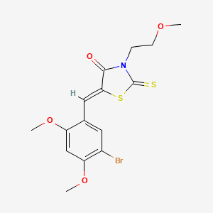 molecular formula C15H16BrNO4S2 B5121355 5-(5-bromo-2,4-dimethoxybenzylidene)-3-(2-methoxyethyl)-2-thioxo-1,3-thiazolidin-4-one 