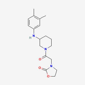molecular formula C18H25N3O3 B5121381 3-(2-{3-[(3,4-dimethylphenyl)amino]-1-piperidinyl}-2-oxoethyl)-1,3-oxazolidin-2-one 