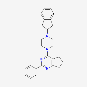 molecular formula C26H28N4 B5121415 4-[4-(2,3-dihydro-1H-inden-2-yl)-1-piperazinyl]-2-phenyl-6,7-dihydro-5H-cyclopenta[d]pyrimidine 