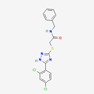 molecular formula C17H14Cl2N4OS B5121440 N-benzyl-2-{[5-(2,4-dichlorophenyl)-4H-1,2,4-triazol-3-yl]thio}acetamide 