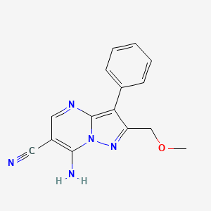 molecular formula C15H13N5O B5121468 7-amino-2-(methoxymethyl)-3-phenylpyrazolo[1,5-a]pyrimidine-6-carbonitrile 