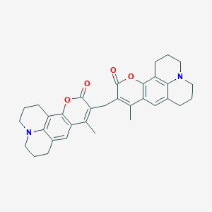 9-methyl-10-[(9-methyl-11-oxo-2,3,6,7-tetrahydro-1H,5H,11H-pyrano[2,3-f]pyrido[3,2,1-ij]quinolin-10-yl)methyl]-2,3,6,7-tetrahydro-1H,5H,11H-pyrano[2,3-f]pyrido[3,2,1-ij]quinolin-11-one