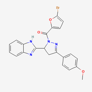 molecular formula C22H17BrN4O3 B5121479 2-[1-(5-bromo-2-furoyl)-3-(4-methoxyphenyl)-4,5-dihydro-1H-pyrazol-5-yl]-1H-benzimidazole 
