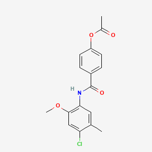 molecular formula C17H16ClNO4 B5121489 4-{[(4-chloro-2-methoxy-5-methylphenyl)amino]carbonyl}phenyl acetate 