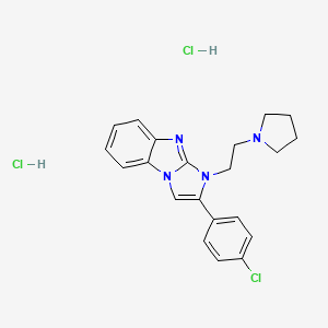 molecular formula C21H23Cl3N4 B5121492 2-(4-chlorophenyl)-1-[2-(1-pyrrolidinyl)ethyl]-1H-imidazo[1,2-a]benzimidazole dihydrochloride 