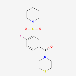 4-[4-fluoro-3-(1-piperidinylsulfonyl)benzoyl]thiomorpholine