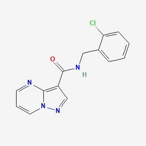 molecular formula C14H11ClN4O B5121518 N-(2-chlorobenzyl)pyrazolo[1,5-a]pyrimidine-3-carboxamide 