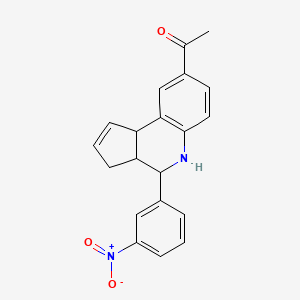 1-[4-(3-nitrophenyl)-3a,4,5,9b-tetrahydro-3H-cyclopenta[c]quinolin-8-yl]ethanone