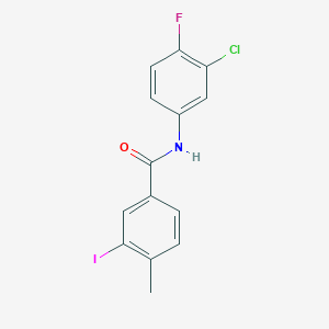 molecular formula C14H10ClFINO B5121536 N-(3-chloro-4-fluorophenyl)-3-iodo-4-methylbenzamide 