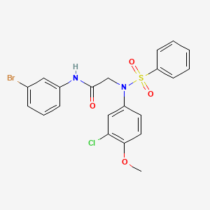 molecular formula C21H18BrClN2O4S B5121556 N~1~-(3-bromophenyl)-N~2~-(3-chloro-4-methoxyphenyl)-N~2~-(phenylsulfonyl)glycinamide 