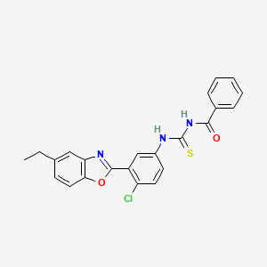 molecular formula C23H18ClN3O2S B5121575 N-({[4-chloro-3-(5-ethyl-1,3-benzoxazol-2-yl)phenyl]amino}carbonothioyl)benzamide 