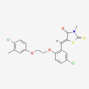 molecular formula C20H17Cl2NO3S2 B5121583 5-{5-chloro-2-[2-(4-chloro-3-methylphenoxy)ethoxy]benzylidene}-3-methyl-2-thioxo-1,3-thiazolidin-4-one 