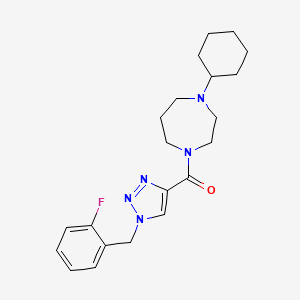 molecular formula C21H28FN5O B5121606 1-cyclohexyl-4-{[1-(2-fluorobenzyl)-1H-1,2,3-triazol-4-yl]carbonyl}-1,4-diazepane 