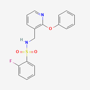 molecular formula C18H15FN2O3S B5121610 2-fluoro-N-[(2-phenoxy-3-pyridinyl)methyl]benzenesulfonamide 