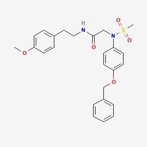 molecular formula C25H28N2O5S B5121623 N~2~-[4-(benzyloxy)phenyl]-N~1~-[2-(4-methoxyphenyl)ethyl]-N~2~-(methylsulfonyl)glycinamide 