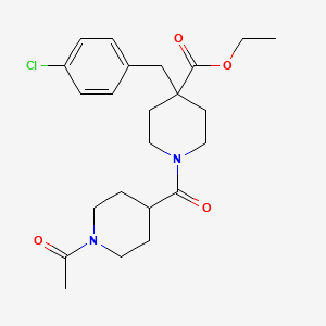 molecular formula C23H31ClN2O4 B5121640 ethyl 1-[(1-acetyl-4-piperidinyl)carbonyl]-4-(4-chlorobenzyl)-4-piperidinecarboxylate 