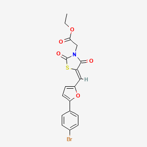molecular formula C18H14BrNO5S B5121666 ethyl (5-{[5-(4-bromophenyl)-2-furyl]methylene}-2,4-dioxo-1,3-thiazolidin-3-yl)acetate 