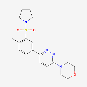 molecular formula C19H24N4O3S B5121673 4-{6-[4-methyl-3-(1-pyrrolidinylsulfonyl)phenyl]-3-pyridazinyl}morpholine 