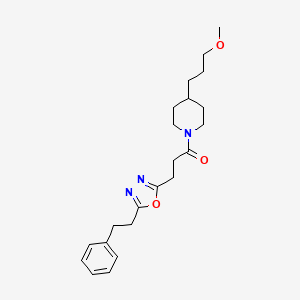 molecular formula C22H31N3O3 B5121678 4-(3-methoxypropyl)-1-{3-[5-(2-phenylethyl)-1,3,4-oxadiazol-2-yl]propanoyl}piperidine 