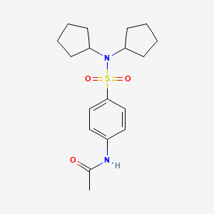 molecular formula C18H26N2O3S B5121704 N-{4-[(dicyclopentylamino)sulfonyl]phenyl}acetamide 