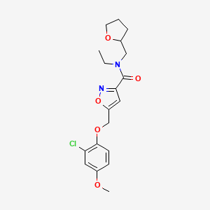 molecular formula C19H23ClN2O5 B5121715 5-[(2-chloro-4-methoxyphenoxy)methyl]-N-ethyl-N-(tetrahydro-2-furanylmethyl)-3-isoxazolecarboxamide 