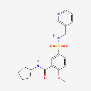 molecular formula C19H23N3O4S B5121719 N-cyclopentyl-2-methoxy-5-{[(3-pyridinylmethyl)amino]sulfonyl}benzamide 
