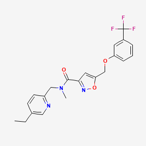 molecular formula C21H20F3N3O3 B5121735 N-[(5-ethyl-2-pyridinyl)methyl]-N-methyl-5-{[3-(trifluoromethyl)phenoxy]methyl}-3-isoxazolecarboxamide 