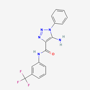 molecular formula C16H12F3N5O B5121747 5-amino-1-phenyl-N-[3-(trifluoromethyl)phenyl]-1H-1,2,3-triazole-4-carboxamide 