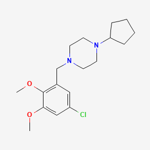 molecular formula C18H27ClN2O2 B5121764 1-(5-chloro-2,3-dimethoxybenzyl)-4-cyclopentylpiperazine trifluoroacetate 