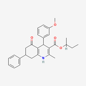 molecular formula C28H31NO4 B5121780 sec-butyl 4-(3-methoxyphenyl)-2-methyl-5-oxo-7-phenyl-1,4,5,6,7,8-hexahydro-3-quinolinecarboxylate 