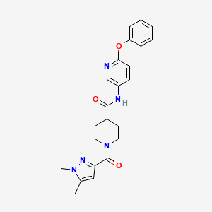 molecular formula C23H25N5O3 B5121787 1-[(1,5-dimethyl-1H-pyrazol-3-yl)carbonyl]-N-(6-phenoxy-3-pyridinyl)-4-piperidinecarboxamide 