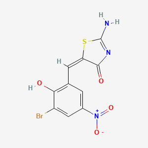molecular formula C10H6BrN3O4S B5121837 5-(3-bromo-2-hydroxy-5-nitrobenzylidene)-2-imino-1,3-thiazolidin-4-one 