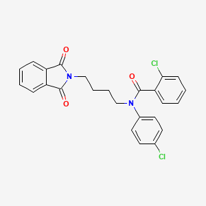 molecular formula C25H20Cl2N2O3 B5121848 2-chloro-N-(4-chlorophenyl)-N-[4-(1,3-dioxo-1,3-dihydro-2H-isoindol-2-yl)butyl]benzamide 