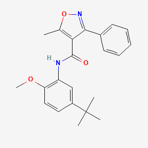 N-(5-tert-butyl-2-methoxyphenyl)-5-methyl-3-phenyl-4-isoxazolecarboxamide