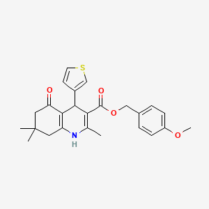 molecular formula C25H27NO4S B5121895 4-methoxybenzyl 2,7,7-trimethyl-5-oxo-4-(3-thienyl)-1,4,5,6,7,8-hexahydro-3-quinolinecarboxylate 
