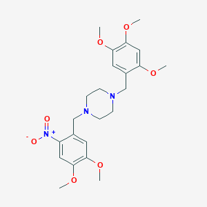 molecular formula C23H31N3O7 B5121911 1-(4,5-dimethoxy-2-nitrobenzyl)-4-(2,4,5-trimethoxybenzyl)piperazine 