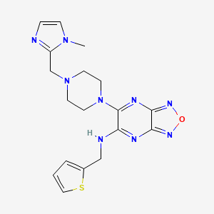 molecular formula C18H21N9OS B5121933 6-{4-[(1-methyl-1H-imidazol-2-yl)methyl]-1-piperazinyl}-N-(2-thienylmethyl)[1,2,5]oxadiazolo[3,4-b]pyrazin-5-amine 