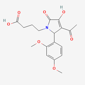 molecular formula C18H21NO7 B5121949 4-[3-acetyl-2-(2,4-dimethoxyphenyl)-4-hydroxy-5-oxo-2,5-dihydro-1H-pyrrol-1-yl]butanoic acid 