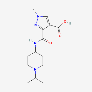 molecular formula C14H22N4O3 B5121969 3-{[(1-isopropyl-4-piperidinyl)amino]carbonyl}-1-methyl-1H-pyrazole-4-carboxylic acid 