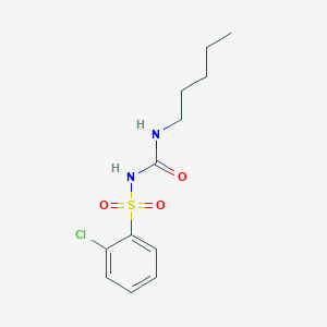 molecular formula C12H17ClN2O3S B5121986 2-chloro-N-[(pentylamino)carbonyl]benzenesulfonamide 