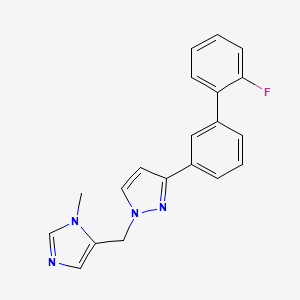 molecular formula C20H17FN4 B5122003 3-(2'-fluoro-3-biphenylyl)-1-[(1-methyl-1H-imidazol-5-yl)methyl]-1H-pyrazole 