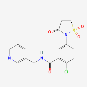 molecular formula C16H14ClN3O4S B5122004 2-chloro-5-(1,1-dioxido-3-oxo-2-isothiazolidinyl)-N-(3-pyridinylmethyl)benzamide 