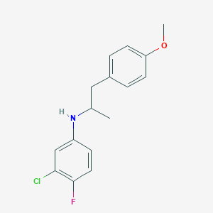 molecular formula C16H17ClFNO B5122009 (3-chloro-4-fluorophenyl)[2-(4-methoxyphenyl)-1-methylethyl]amine 