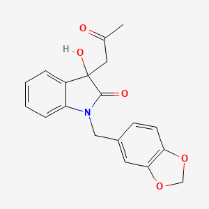 1-(1,3-benzodioxol-5-ylmethyl)-3-hydroxy-3-(2-oxopropyl)-1,3-dihydro-2H-indol-2-one